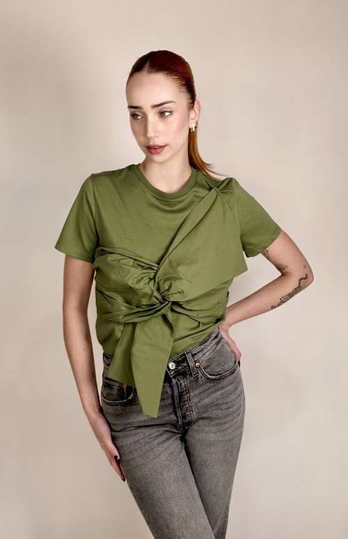 T-SHIRT WITH ASYMMETRICAL DETAIL