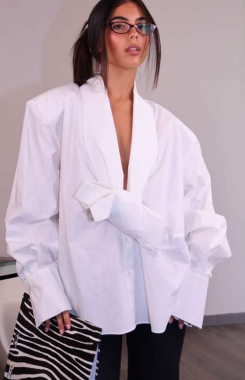 OVERSIZED SHIRT WITH BOW DETAIL