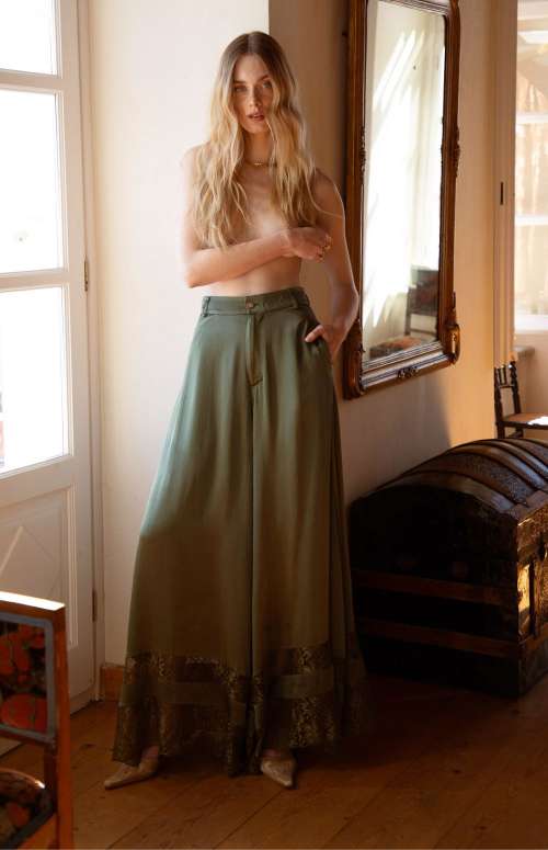 SCOPE PANTS | SATIN LACE EMBELLISHED