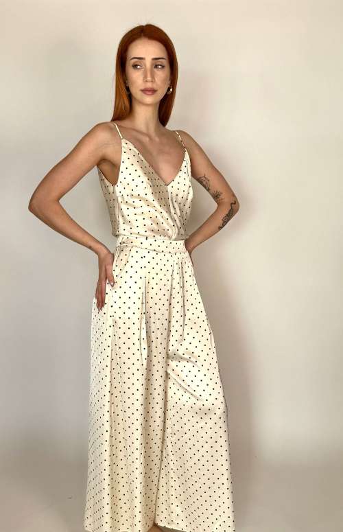 POLKA DOT FLARED PANTS