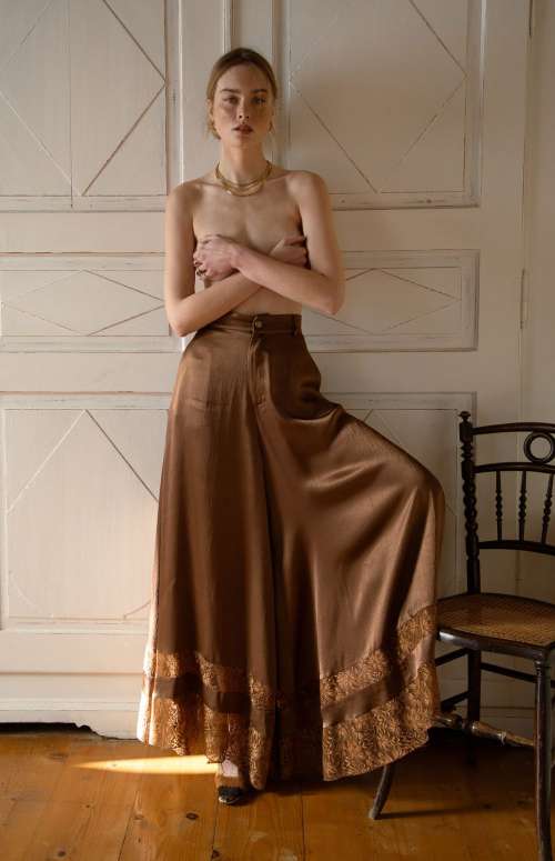 SCOPE PANTS | SATIN LACE EMBELLISHED