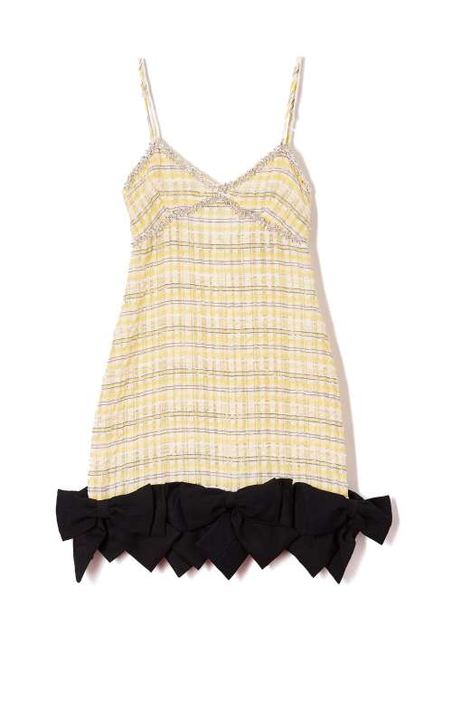 PLAID MINI DRESS WITH CRYSTALS