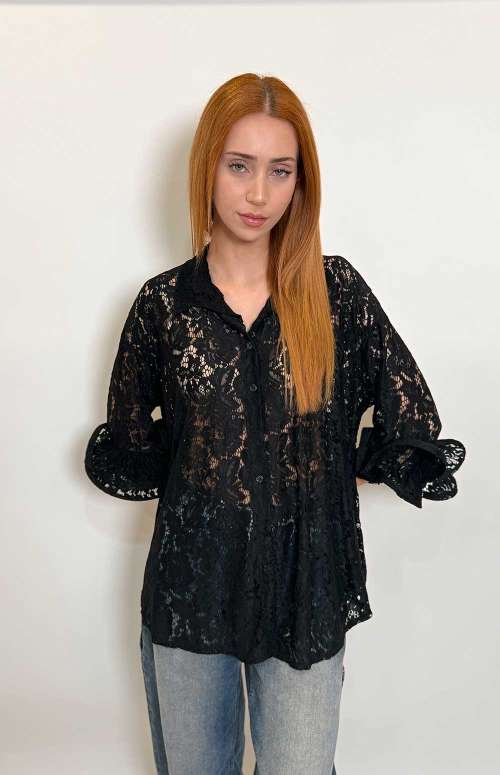 LACE SHIRT | BLACK