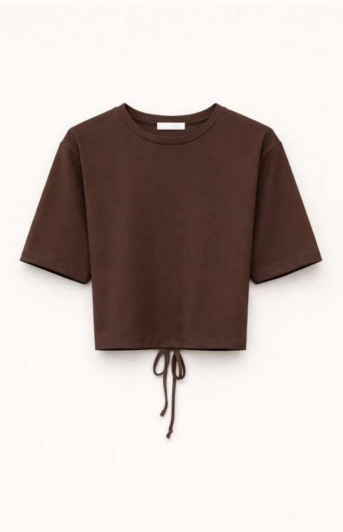 T-SHIRT WITH CROSS OVER FASTENING AT THE BACK