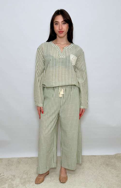 CO-ORD STRIPED | EMBROIDERY POCKET