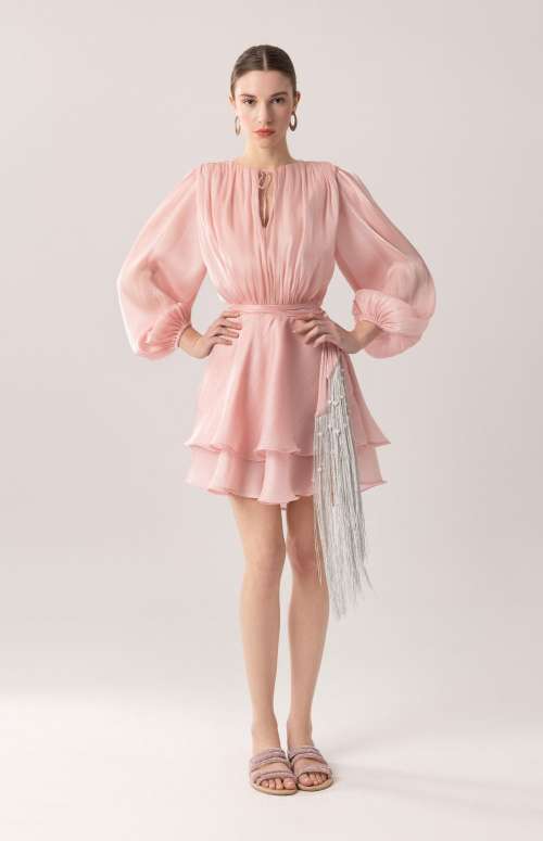 MINI DRESS WITH RUFFLED SKIRT