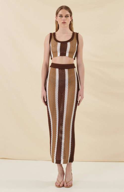CO-ORD | STRIPED CROP TOP & STRIPED MAXI SKIRT