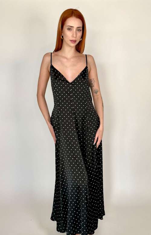 POLKA DOT SILKY DRESS