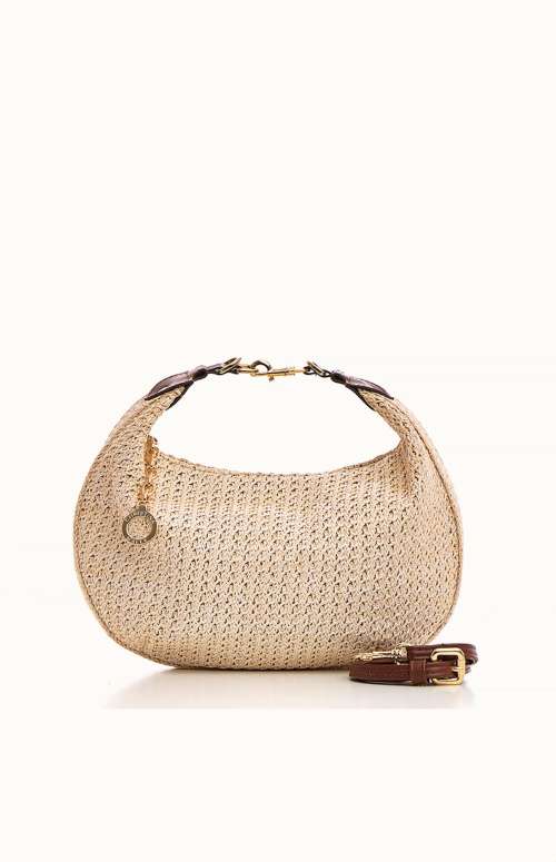 OFF WHITE STRAW HALFMOON BAG