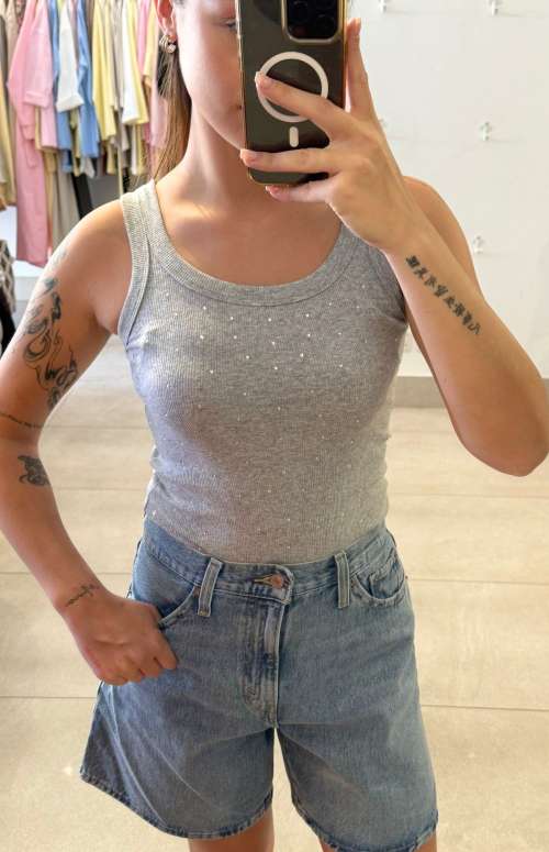 TANK TOP WITH RHINESTONES