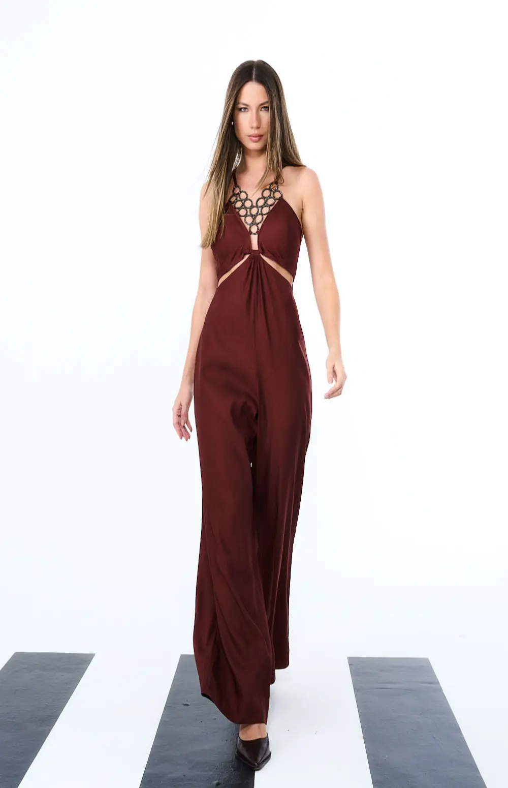 LONG FLOWING LINEN JUMPSUIT