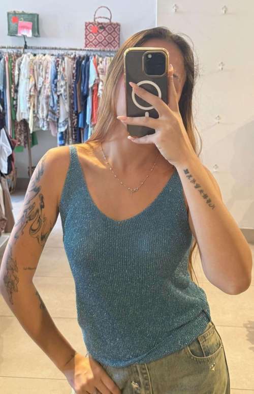 LUREX KNIT TANK TOP