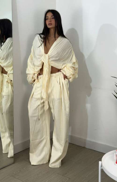 WIDE LEG TROUSERS WITH DRAWSTRING