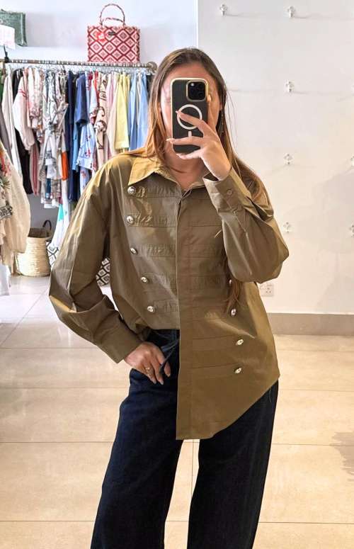 MILITARY STYLE STATEMENT SHIRT