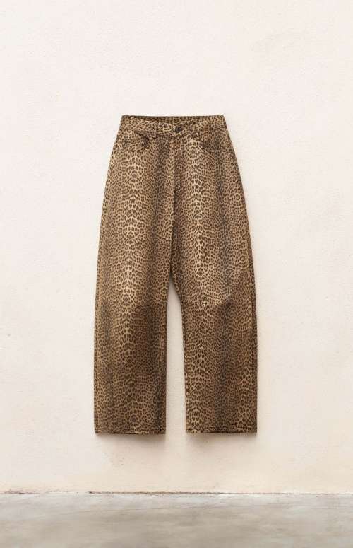 DENIM LIKE ANIMAL PRINT PANTS