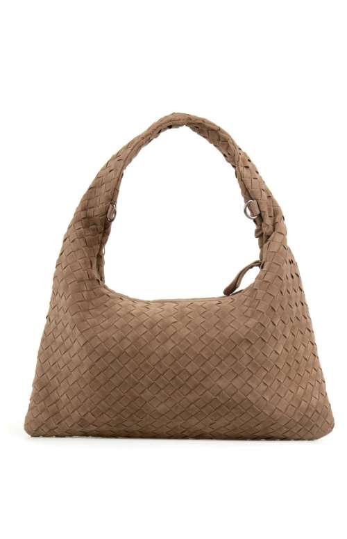 WOVEN SUEDE BAG | LIGHT BROWN