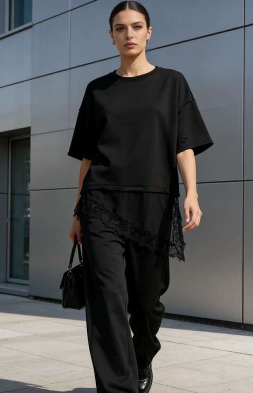 CO-ORD COMFY | LACE DETAIL TOP & TROUSERS