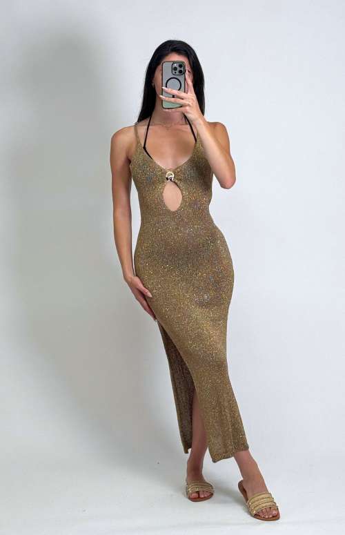 KNIT FITTED MAXI DRESS