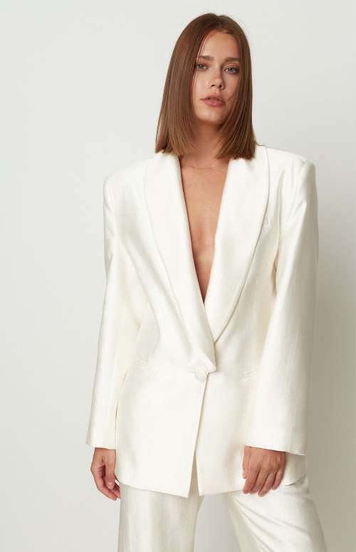 ELEGANT SMOCKING BLAZER