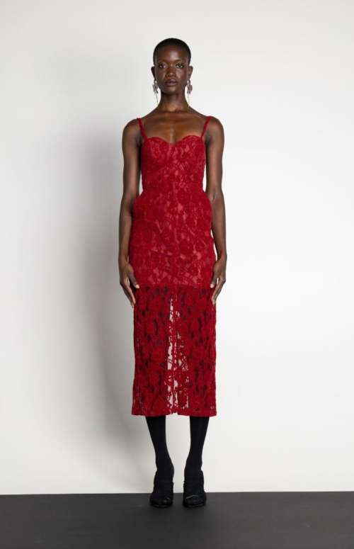 ROSE LACE DRESS | RED