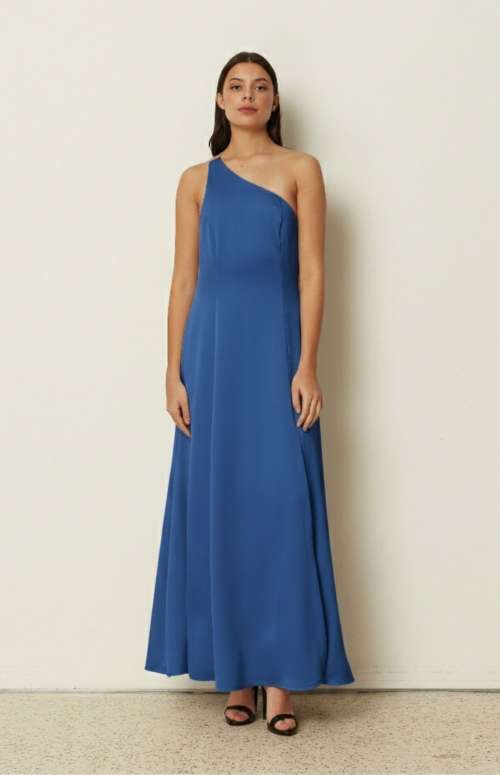ONE SHOULDER FLARED DRESS