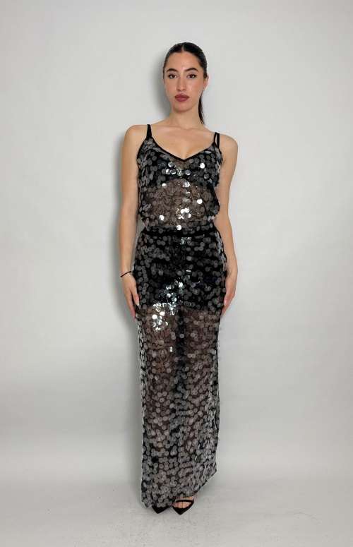 CO-ORD DAHLIA LINGERIE SEQUIN TOP & FLORENCE SEQUIN MAXI SKIRT