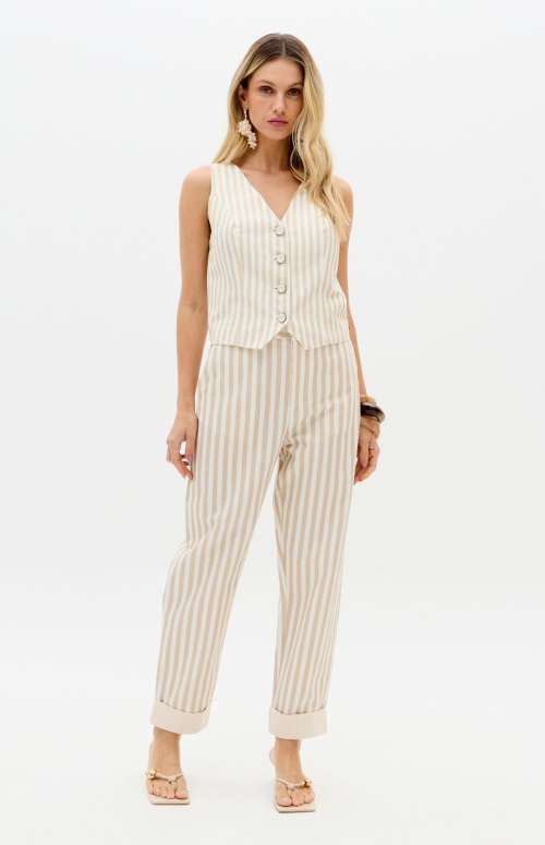 CO-ORD STRIPED TAILORED | VEST & HIGH WAISTED PANTS
