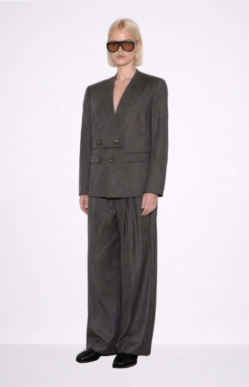 ALINA STRIPPED GREY PANTS