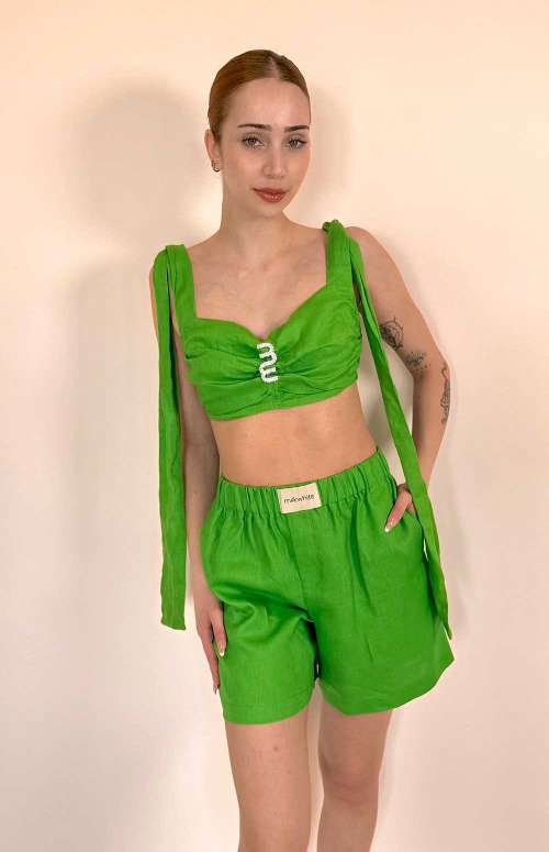 MILKWHITE SHORT LINEN CO-ORD