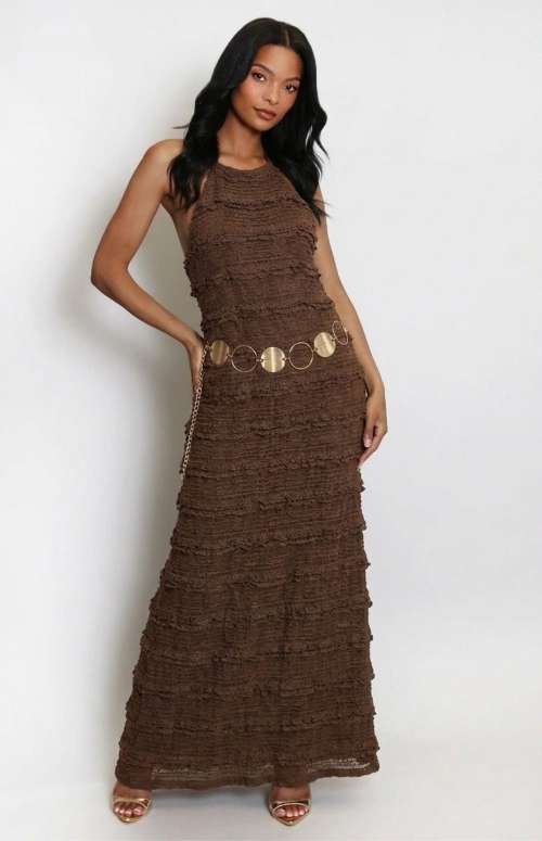 HALTER NECK BACKLESS DRESS