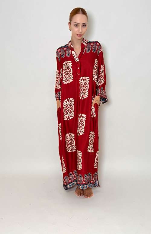 SILK PRINTED MAXI DRESS
