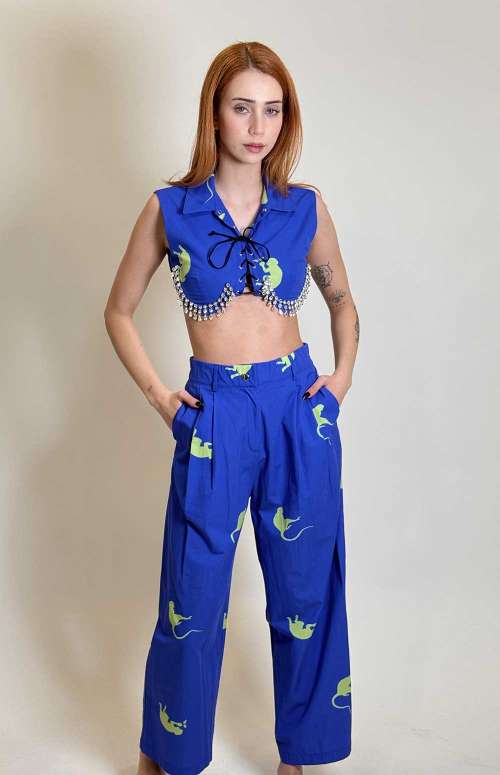 PRINTED CO-ORD WITH CRYSTALS