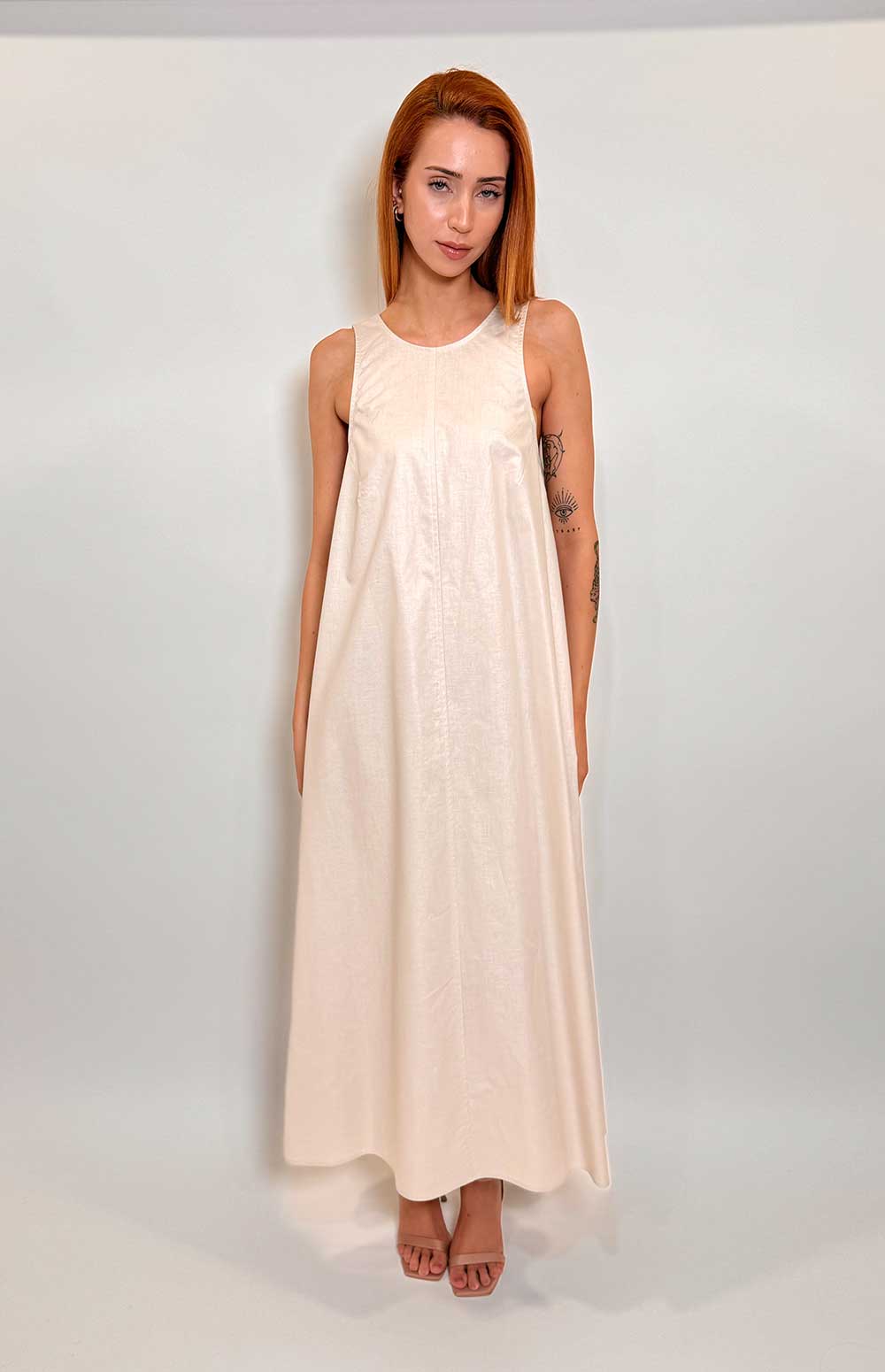 Klopatra Linen Dress - Beige