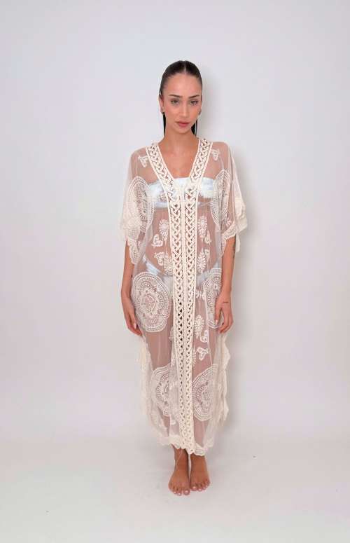 BOHO MAXI TULLE TUNIC DRESS