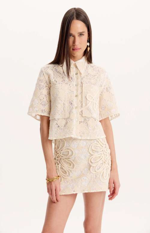 SHORT SLEEVE SHIRT WITH EMBROIDERY