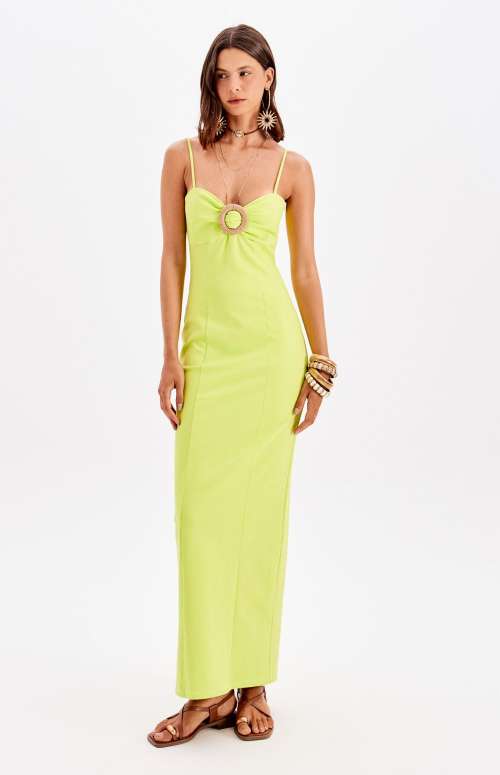 MAXI FITTED DRESS WITH HOOP
