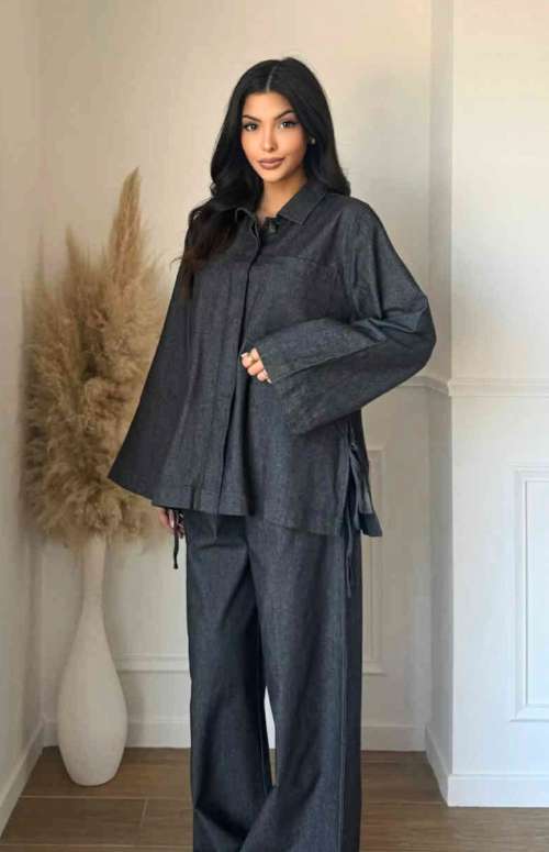 CO-ORD DENIM | SHIRT & WIDE LEG PANTS