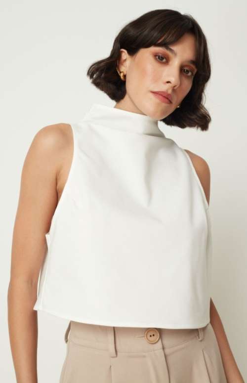 HIGH NECK CROP TOP