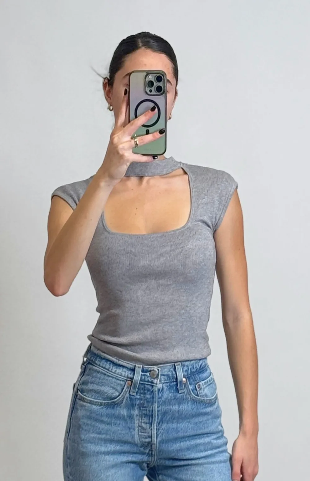 KNIT TOP WITH CUT OUT