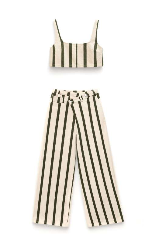 CO-ORD STRIPED | CROP TOP & WIDE LEG TROUSERS