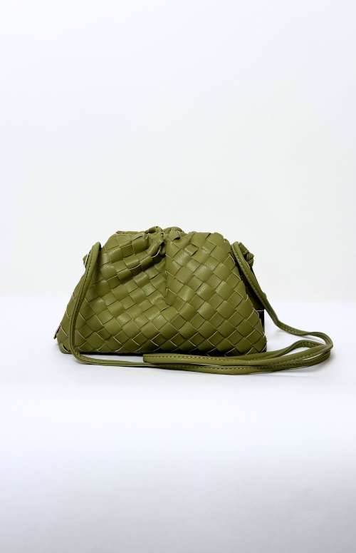 WOVEN CROSS BODY BAG | KHAKI GREEN