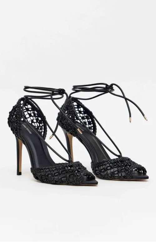 HIGH-HEEL SANDAL WITH WOVEN DETAIL