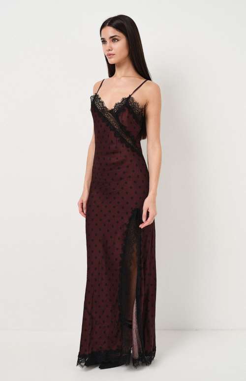 POLKA DOT DRESS WITH LACE DETAIL