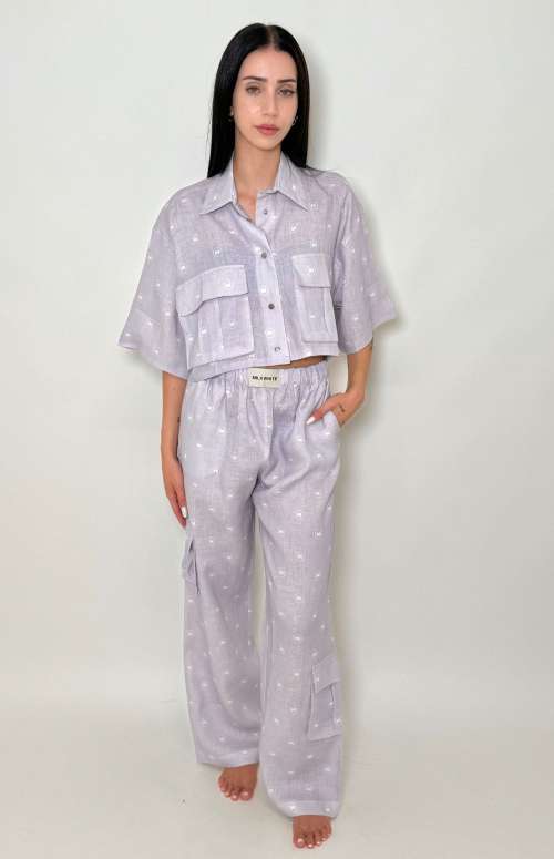 LOGO CARGO PANTS | LILAC