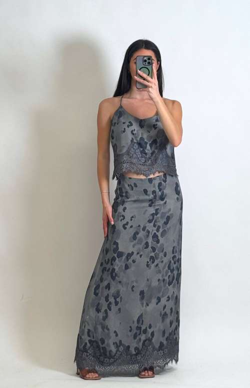 CO-ORD REBEL FELINE PRINT | BLOUSE & SKIRT