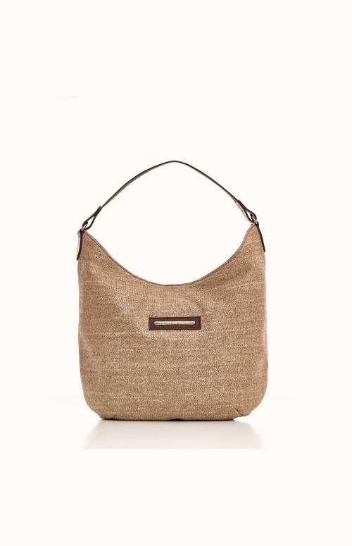 BEIGE STRAW SLOUCHY BAG