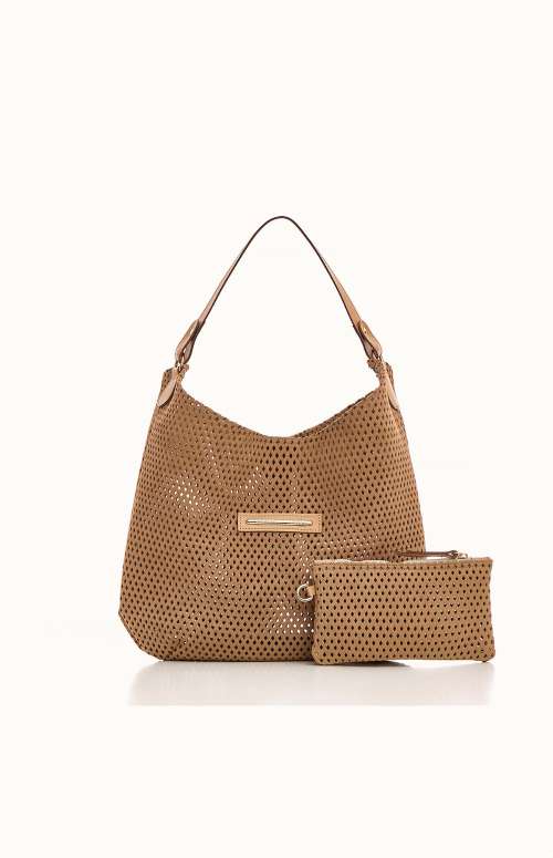 BEIGE SUEDE SLOUCHY BAG PREMIUM