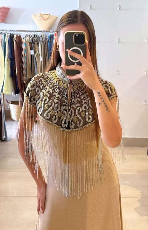 BEADED CHOKER CAPE