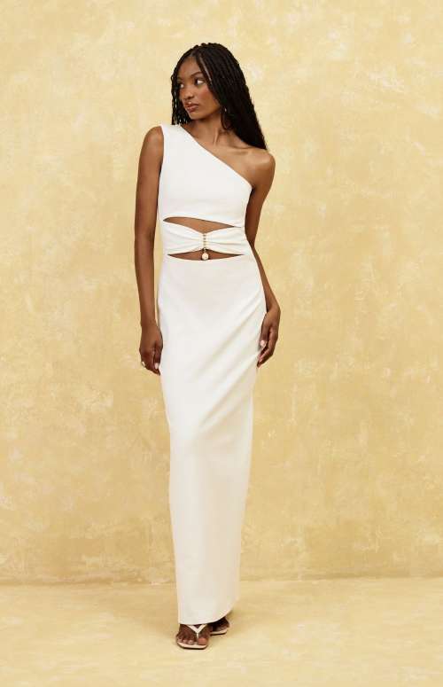 ONE SHOULDER DRESS WITH CUT OUTS