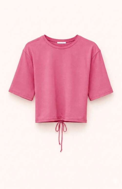 T-SHIRT WITH CROSS OVER FASTENING AT THE BACK